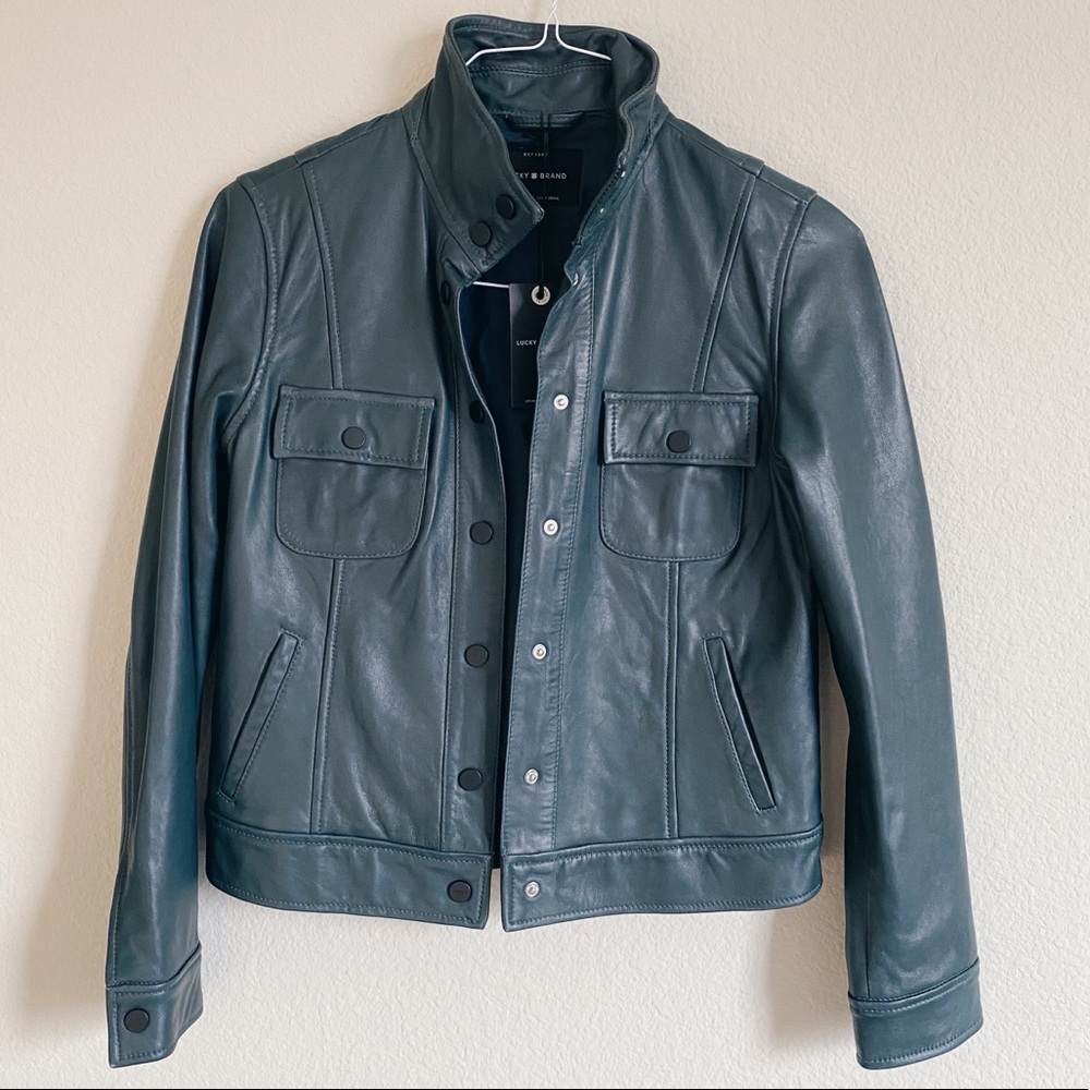 Lucky Brand Green Leather Jacket